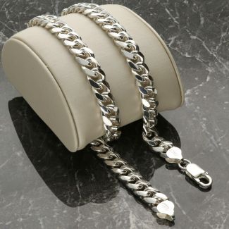 9mm Silver Cuban Chain