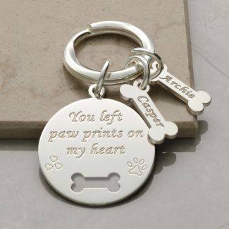 Sterling Silver Personalised Keyring For Dog Lovers 