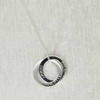 Sterling Silver Engraved Double Russian Ring Pendant