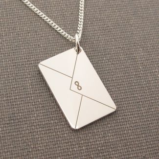 Sterling Silver Engraved Envelope Pendant