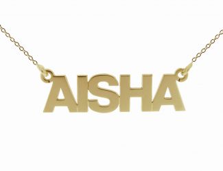9ct Yellow Gold Plated Block Style Personalised Name Necklace