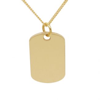 9ct Yellow Gold Mini Dog Tag With Optional Engraving