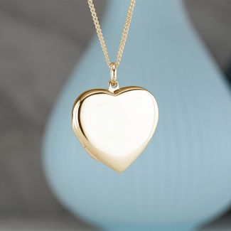 Yellow Gold Plated Heart Locket With Optional Engraving