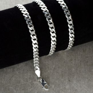 Sterling Silver 5.5mm Flat Curb Chain