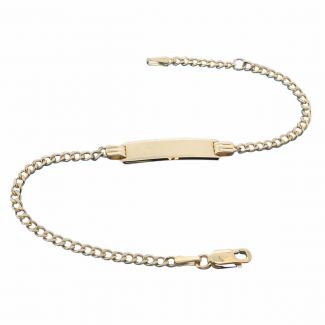 9ct Yellow Gold Kids / Baby Curb ID Bracelet With Optional Engraving