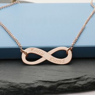 9ct Rose Gold Plated Infinity Necklace