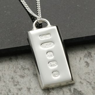 Sterling Silver Large Heavy Custom Hallmarked Ingot With Optional Engraving