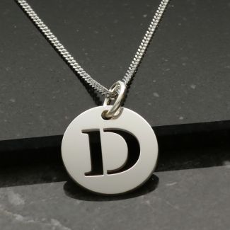 Sterling Silver Initial Disc Pendant