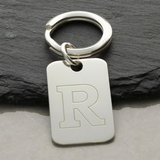 Sterling Silver Initial Keyring With Optional Engraving