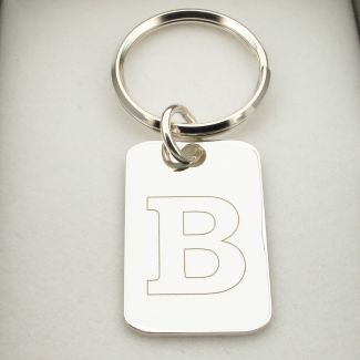 Sterling Silver Initial Keyring With Optional Engraving