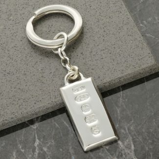 Ingot Keyring With Optional Engraving in Hallmarked 925 Sterling Silver