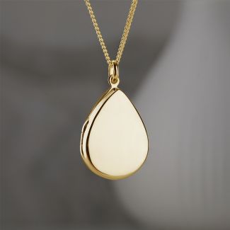 Yellow Gold Plated Tear Drop Locket With Optional Engraving