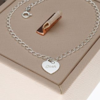 Sterling Silver Mini Personalised Hearts Bracelet