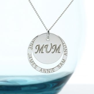 Sterling Silver Personalised Mum Pendant 