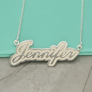 Sterling Silver 3D Carrie Style Personalised Name Necklace