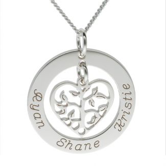 Mothers Day Tree of Life Family Necklace in Sterling Silver