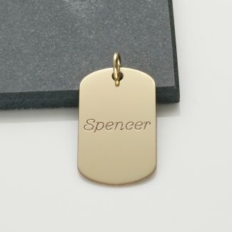 9ct Yellow Gold Mini Dog Tag With Optional Engraving
