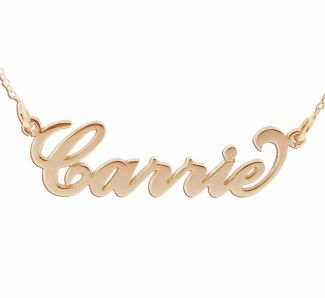 9ct Rose Gold Plated Carrie Style Personalised Name Necklace with Curl