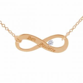 9ct Rose Gold Plated Infinity Necklace With CZ Crystal