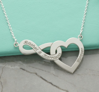 Sterling Silver Entwined Infinity Heart Necklace