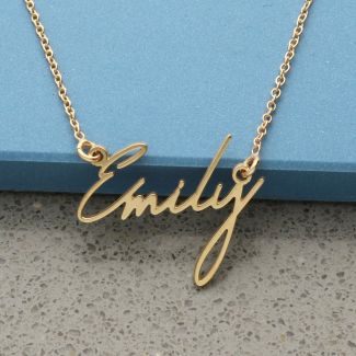 9ct Yellow Gold Plated Signature Style Name Necklace