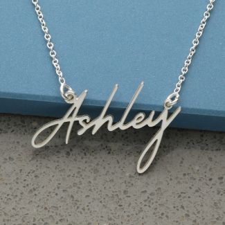 Sterling Silver Signature Style Name Necklace