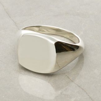 Sterling Silver Initial Signet Ring With Optional Engraving