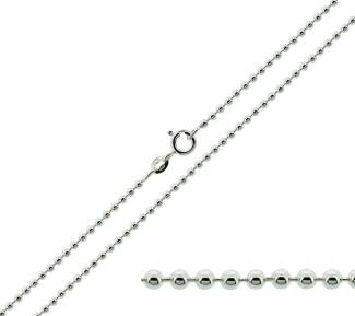 Sterling Silver 1.2mm Bead Ball Chain