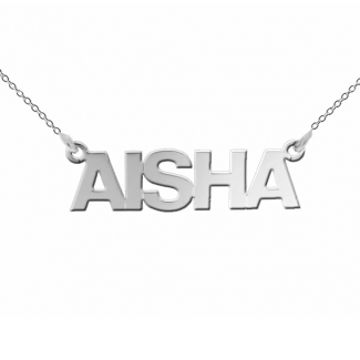 Sterling Silver Block Style Personalised Name Necklace