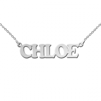 9ct White Gold Cooper Style Personalised Name Necklace