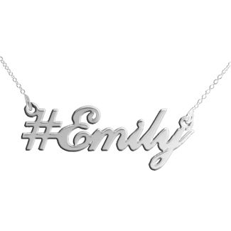 Hashtag Carrie Style Personalised Name Necklace  - Sterling Silver