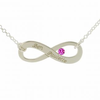9ct White Gold Infinity Necklace With CZ Crystal