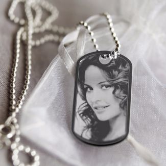 Sterling Silver Photo Engraved Dog Tag With Optional Engraving