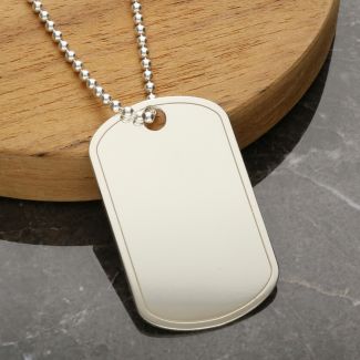 Sterling Silver Large Dog Tag With Optional Engraving