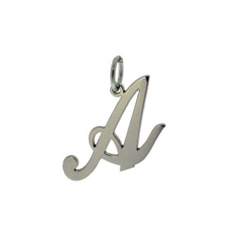 9ct White Gold Script Initial Pendant