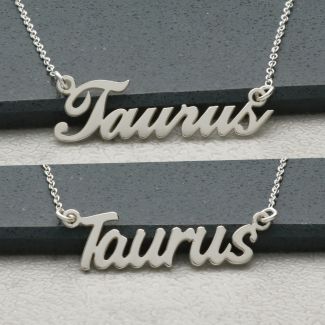 Star Sign Name Necklace Sterling Silver With Gold Plating Option