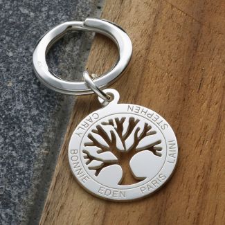 Sterling Silver Tree Of Life Keyring