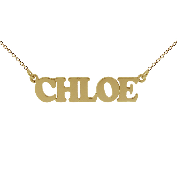 9ct Yellow Gold Plated Cooper Style Personalised Name Necklace