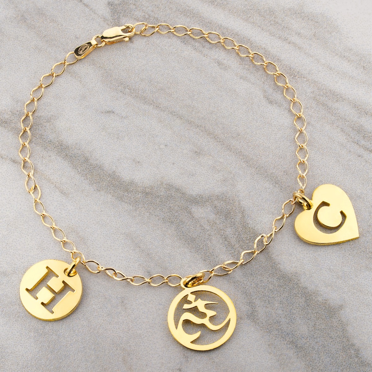 9ct Yellow Gold Ladies Curb Bracelet With Optional Charms