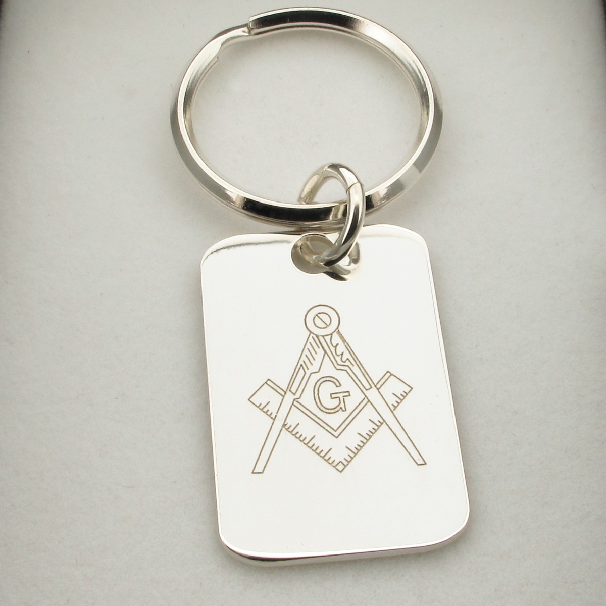 Sterling Silver Masonic Keyring With Engraving