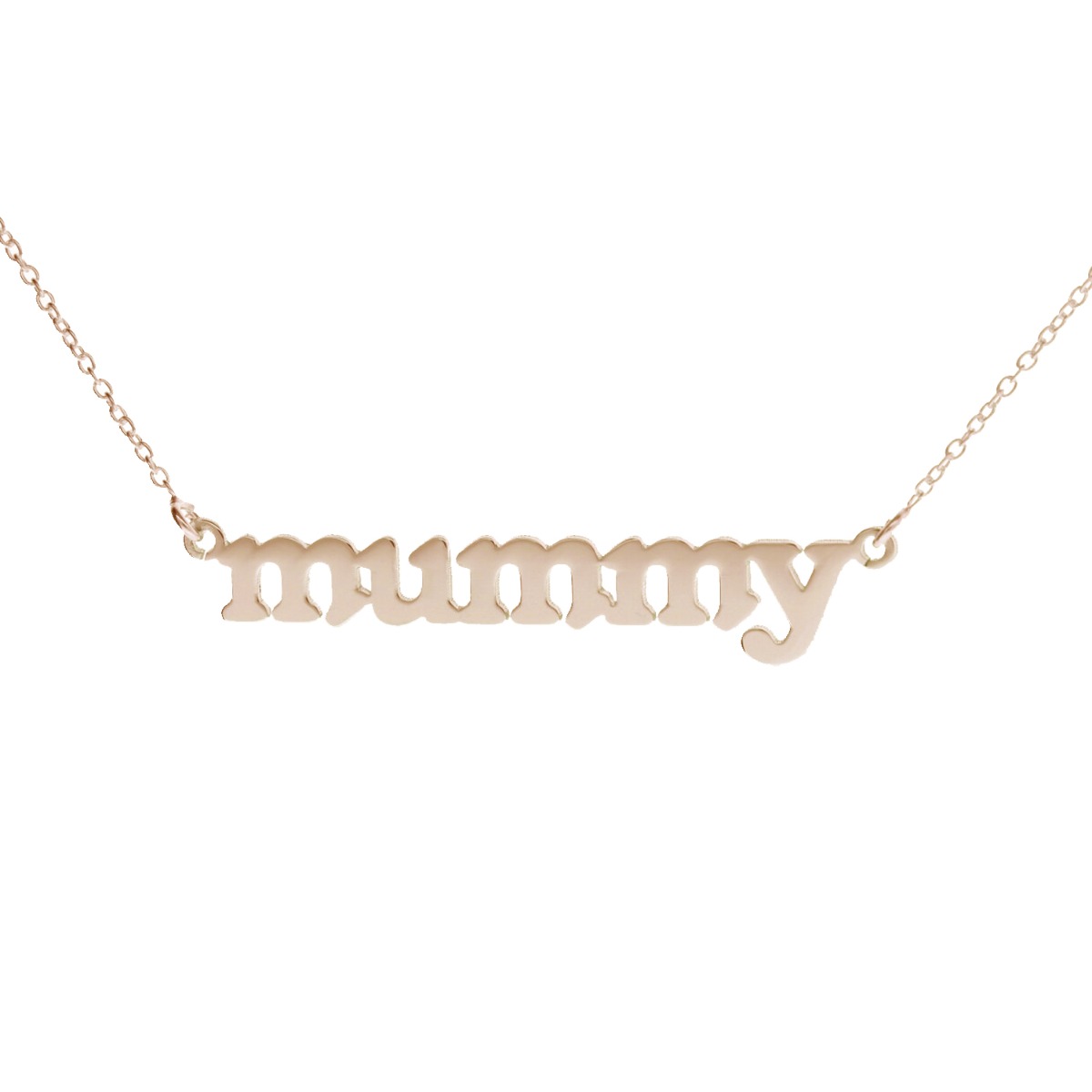 9ct Rose Gold Mummy Name Necklace