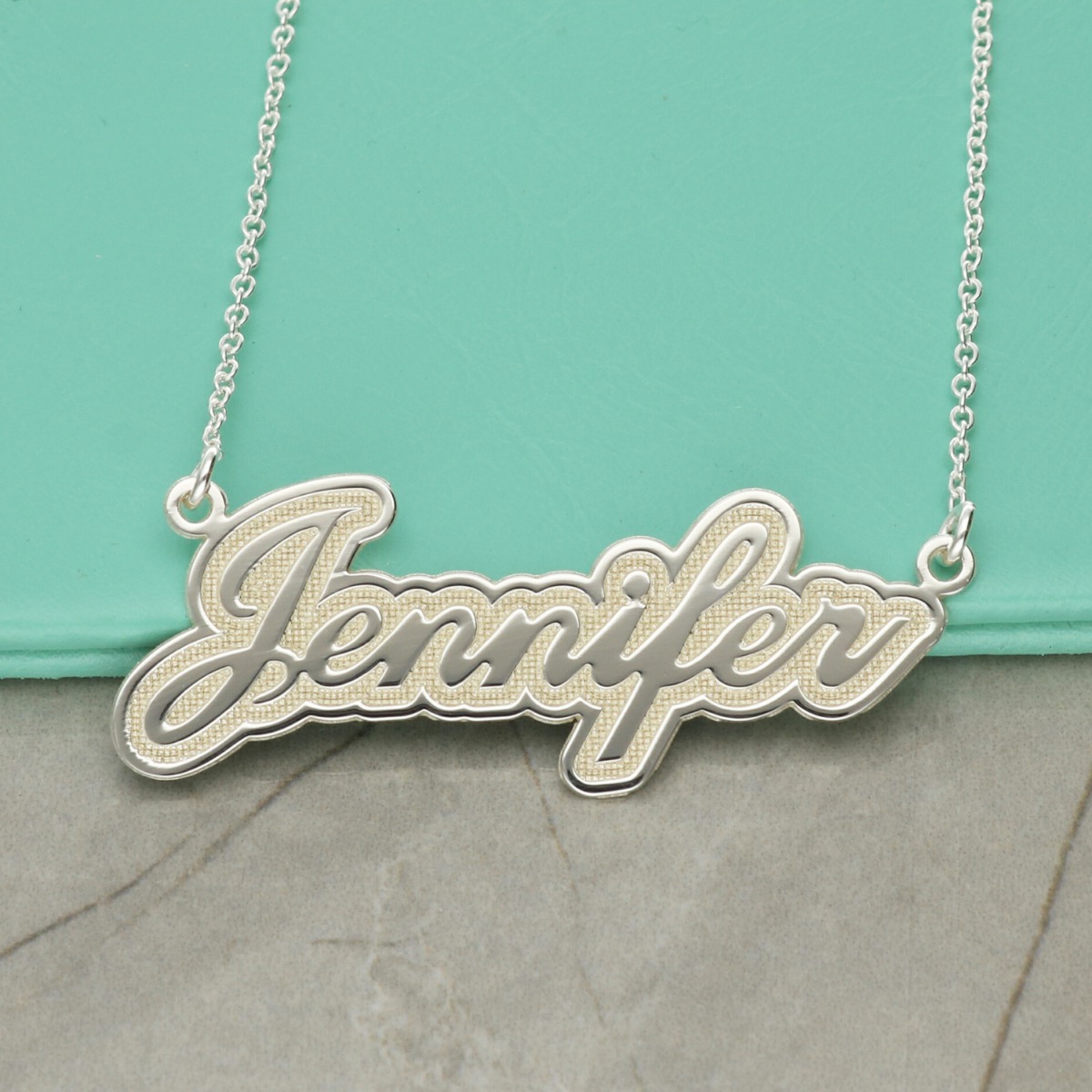 Sterling Silver 3D Carrie Style Personalised Name Necklace