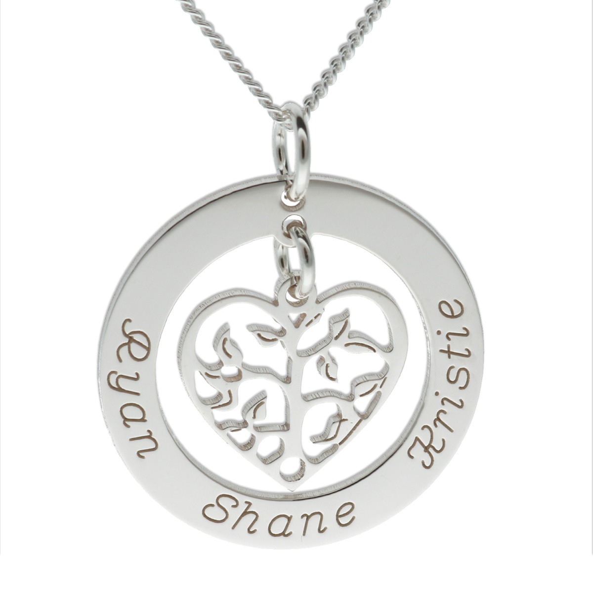 Tree of Life Family Necklace in Sterling Silver