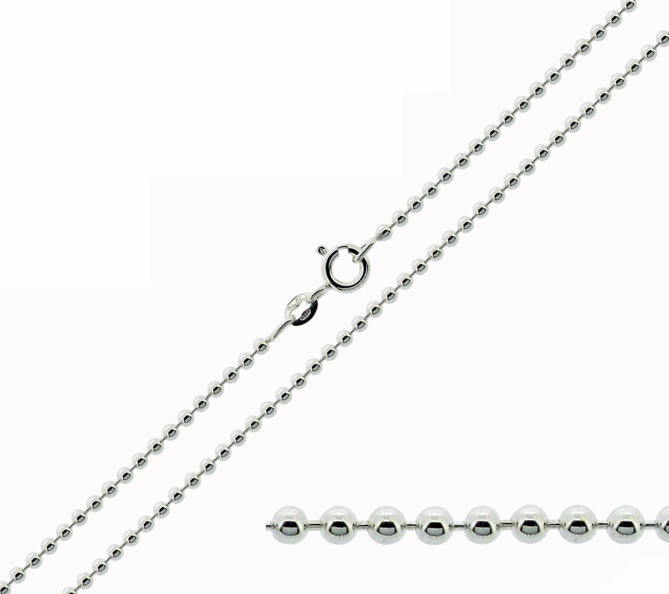 Sterling Silver 1.2mm Bead Ball Chain