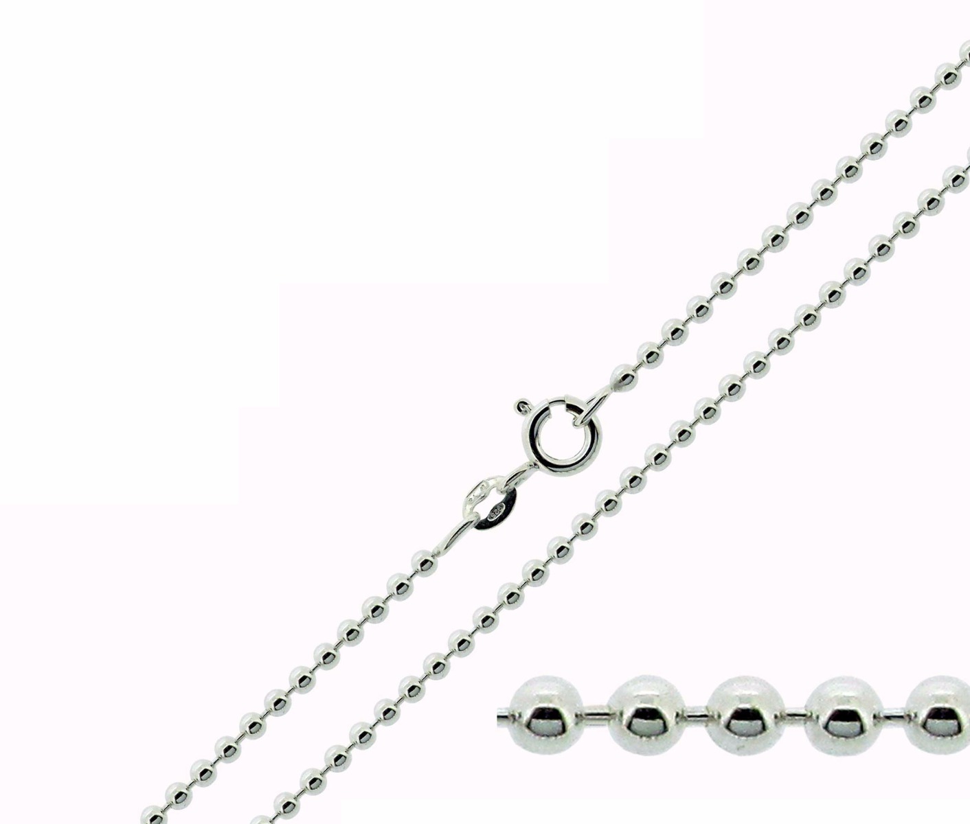 Sterling Silver 3mm Bead Ball Chain