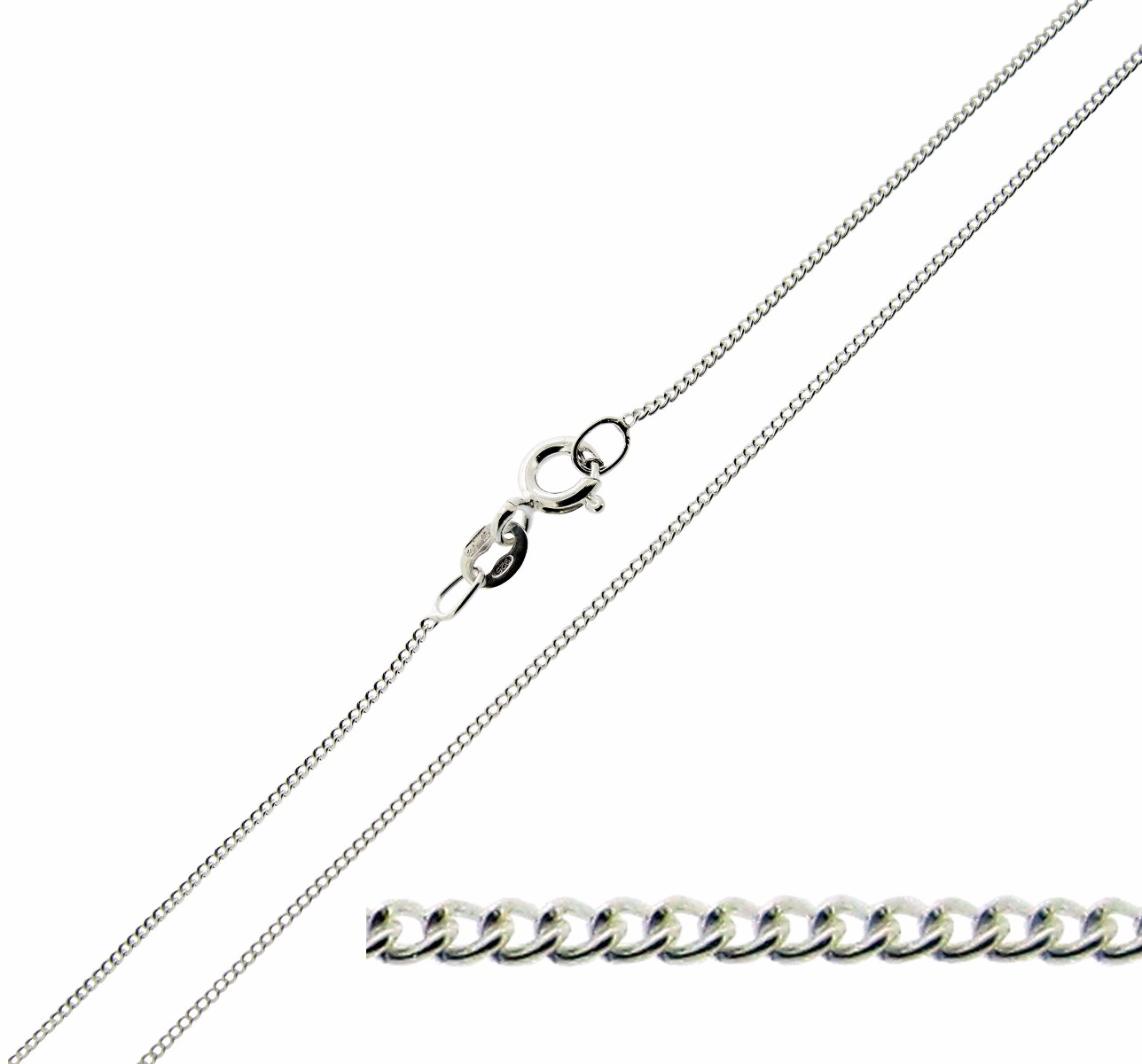 Sterling Silver 1mm Curb Chain