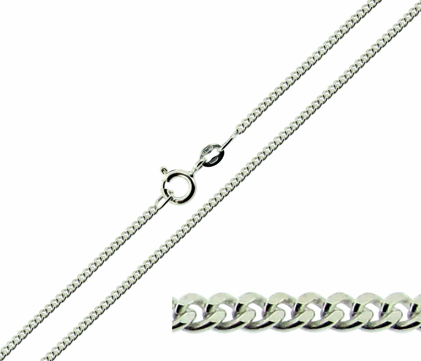 Sterling Silver 2.1mm Diamond Cut Curb Chain