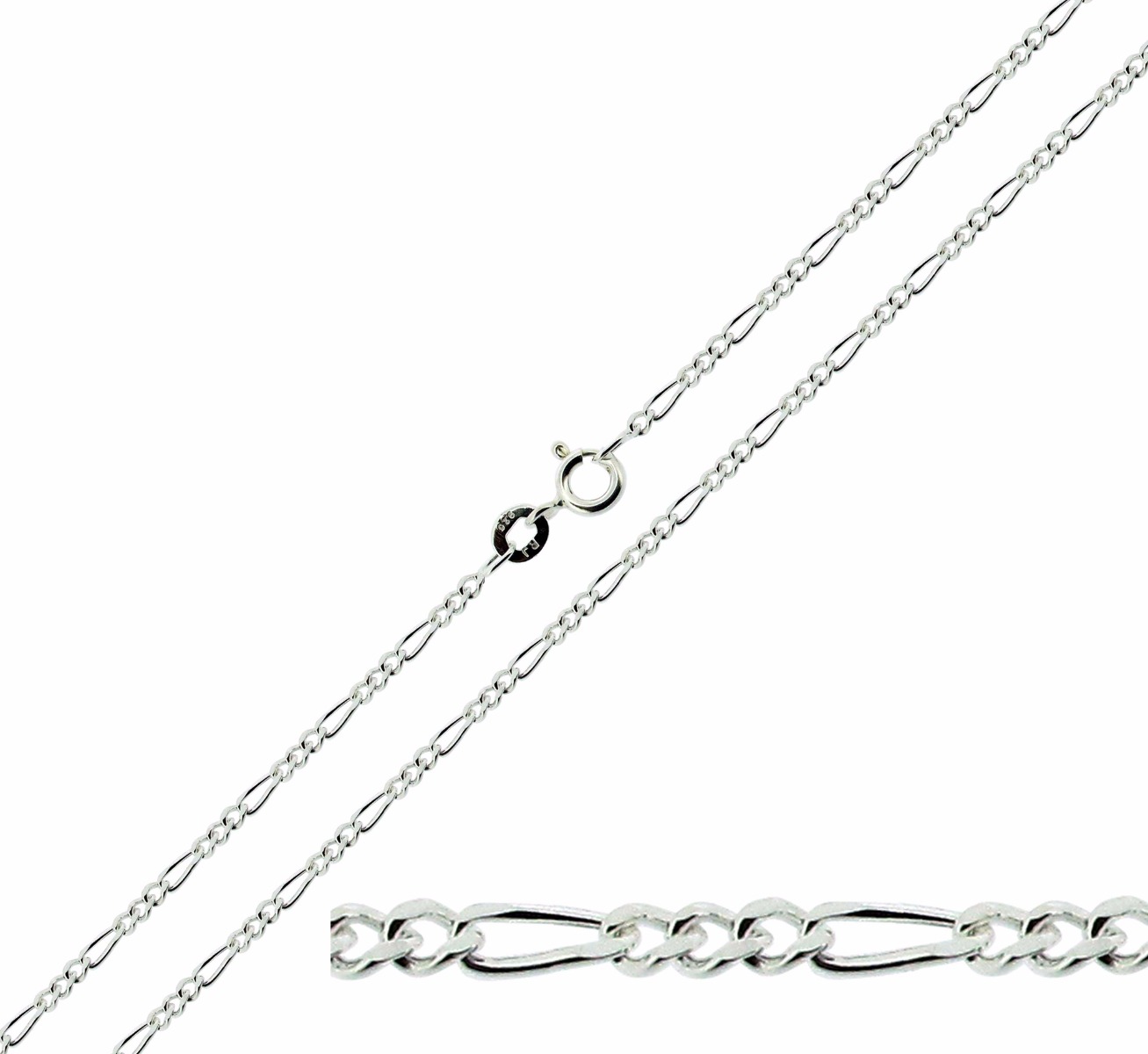 Sterling Silver 1.9mm Figaro Chain
