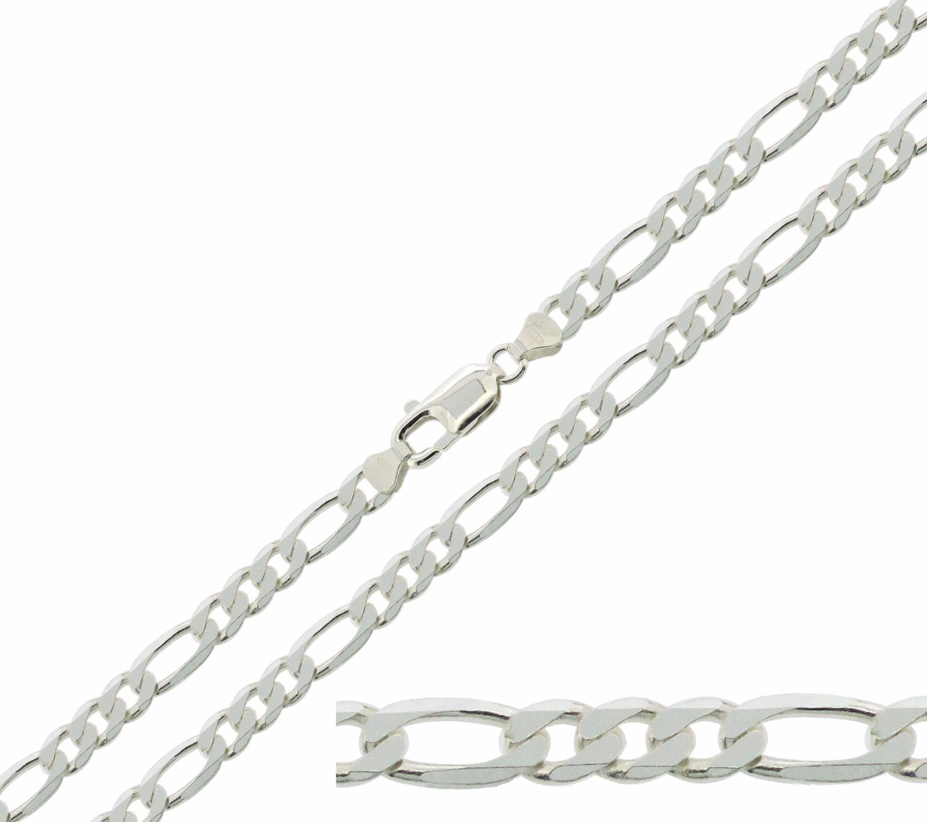 Sterling Silver 6mm Figaro Chain