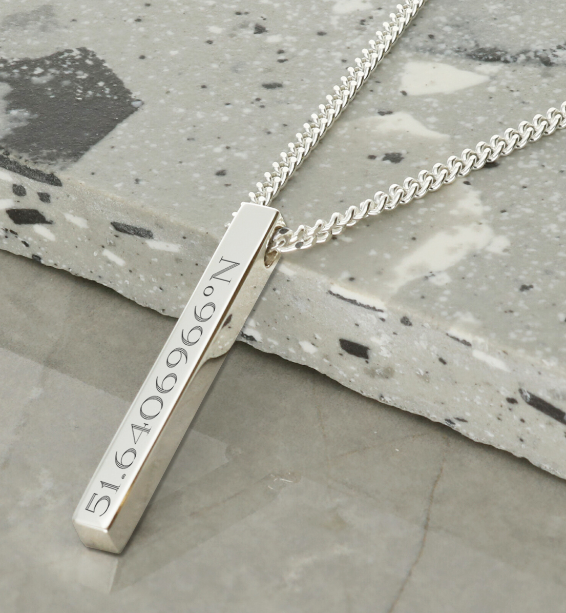 Mens personalised bar necklace hotsell